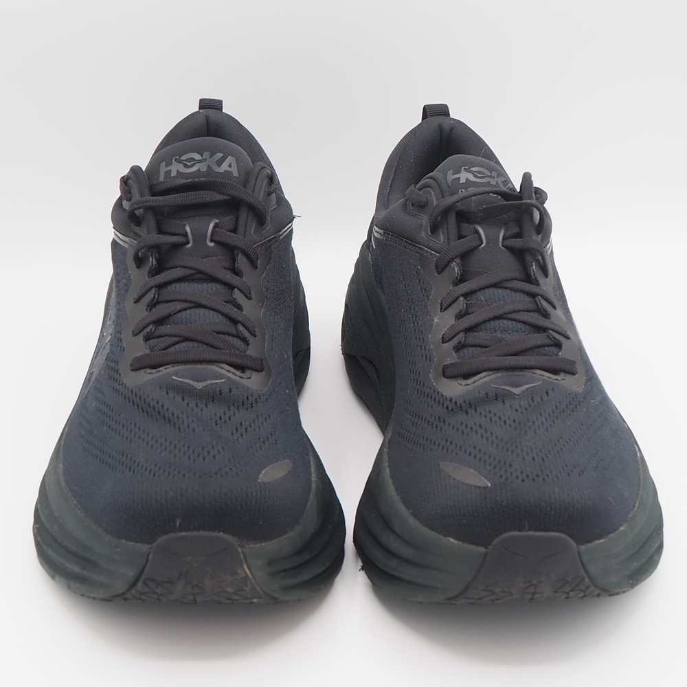 Hoka Bondi 8 Mens 13D Sneakers Triple Black Running Shoes Walking Training - Picture 3 of 9